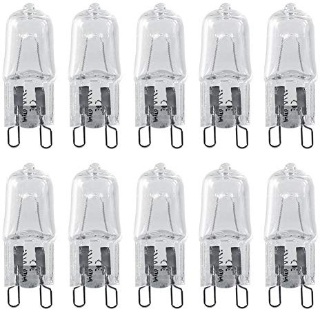 Zerodis Lampadina alogena G9, 10 pezzi G9 Lampada alogena base 120V 40W Illuminazione sostitutiva Home Warm White Bright