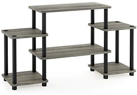 Furinno Turn-N-Tube No Tools Entertainment Center, TV Unit, TV Stands, French Oak/Black, 105.4 (W) x 58 (H) x 29.5 (D) cm