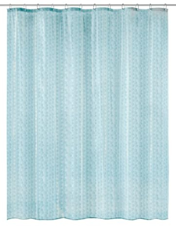 Kleine Wolke Duschvorhang PEVA SOAPY Wasserblau 180 x 200 cm | OEKO-TEX zertifiziert, PVC-frei, absolut wasserdicht, verstärkte Lochleiste, aus PEVA
