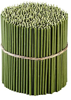 Danilovo Ritual Bienenwachs Kerzen (Grün) - Orthodoxe Kerzen für Gebet Tischdeko Hochzeit - Ungiftig, Ruß - Tropffrei, Lang, Nachhaltige Produkte, N140, Höhe: 16 cm, Ø 5 mm (50 stück)