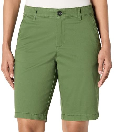 Amazon Essentials Women's Mid-Rise Slim-Fit Bermuda Chino Shorts 10 (25 cm) Inseam