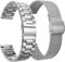 VIGOSS Metall und Masche Loop Armband Kompatible Mit Samsung Galaxy Watch 7 6 5 4 FE 40mm/44mm 5 Pro 45mm Classic 42mm/46mm/43mm/47mm,2er Pack Damen Herren Edelstahl 20mm Uhrenarmband-Silber