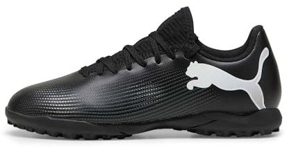 Puma Unisex Youth Future 7 Play Tt Jr Soccer Shoes, Puma Black-Puma White, 28 EU
