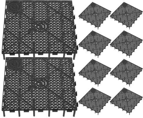 ULTECHNOVO 10pcs Fish Tank Bottom Filter- Under Gravel Filter Plate 15x15cm- Isolate Board Divider Fish Tank Divider Bottom Plate for Aquarium, Splicing Easy to Install (Black)
