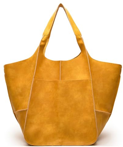 Große Tragetasche für Damen, Hoboss und Schultertaschen, weiches Leder, Vintage, übergroße Einkaufstasche, leichte Arbeitstasche, große Kapazität, Handtaschen, 68,9 x 38,1 x 27,9 cm