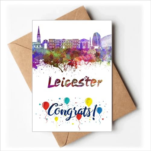 Britain City Aquarell-Hochzeitskarten Glückwunsch-Gruß-Umschläge