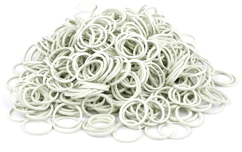 1000 Pcs Mini Rubber Bands 20mm Soft Elastic Hair Bands for Kids Hair, Braids Hair, Wedding Hairstyle (White)