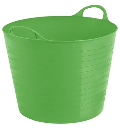 LIME GREEN Flexi Tub - Small/Large/Extra Large Multipurpose Garden Home Plastic Storage Container Bucket Trugs Animal Feeding Tub Laundry Basket - 26 Litre