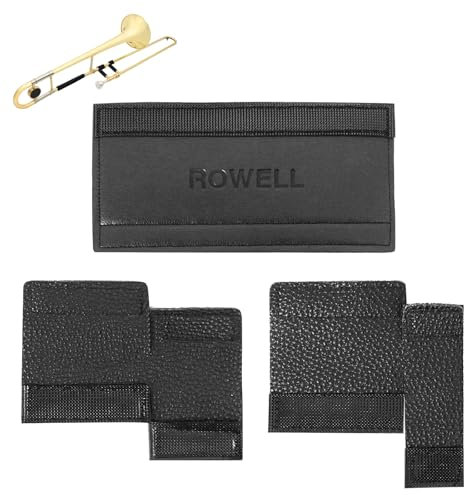 ROWELL Posaunenschutz-Set, Posaunenschutz, Leder, Handschutz und Nackenschutz, 17,4 cm, 2 Stück, Posaunen-Fingerschutz für Altposaune, verdickter, rutschfester Posaunenschutz-Set für Anfänger