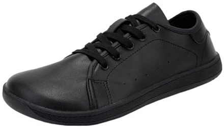 Treer Barefoot Shoes Unisex Scarpe Barefoot Minimaliste Pelle PU Sneakers Donna Uomo Scarpe Palestra Elegante Leggere Scarpe a Piedi Nudi con Punta Larga e Suola a Zero Drop Gr.36-46