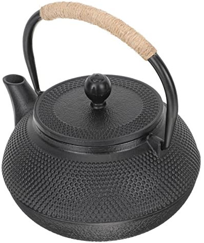SHOWERORO Small Cast Iron Teapot for Home Office Use Featuring Cast Iron Tea Kettle Design
