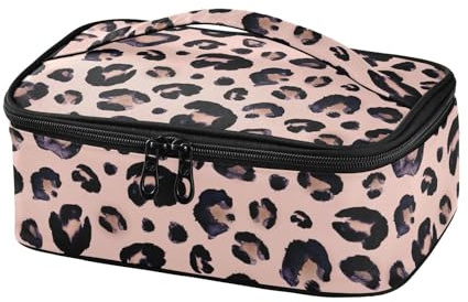 famyily Snow Aesthetic - Lonchera térmica para hombre, diseño de leopardo, color negro, gris, beige, para hombre, bolsa de almuerzo térmica para picnic