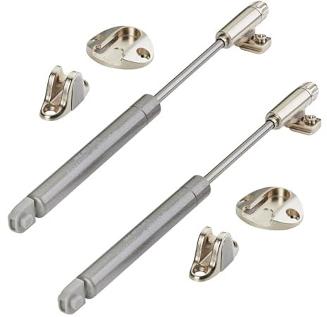 Juego de 2 puntales de gas Italiana Ferramenta KRABY lift up (90 Newton, 277 mm de longitud total) Herrajes de puerta de armario adecuados para puertas de armario