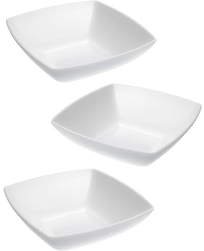 Sicignano | Ciotola Quadra in Melamina Bianca 18x18x6h cm | Lavabile in Lavastoviglie, Elegante e Resistente | Antipasti, Finger Food, Aperitivi | Insalatiera, Salse, Snack, Sushi, Spezie (3)