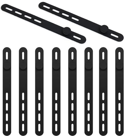 10 fascette in silicone, soluzione di gestione dei cavi riutilizzabili, regolabili in modo elastico, organizer per cavi con fibbia di serratura, richiudibile, ideali per viaggi e a casa