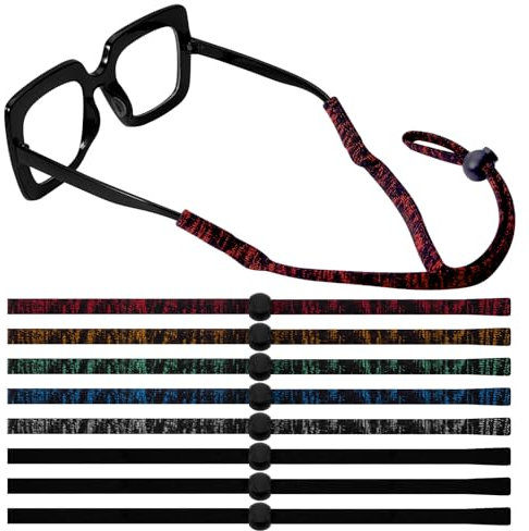 Leikedun 8Pcs Glasses Straps Sports Sunglasses Strap Eyeglasses String Glasses Lanyard for Men Adjustable Non-Slip Spectacles Cord for Sports Outdoor Reading