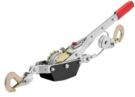 VEVOR Come Along Winch, 2 Ton (4,409 lbs) Pulling Capacity, 12 ft Steel Cable, 2 Hooks, Heavy Duty Ratchet Power Puller Tool with Dual Gears, Automotive Hoist Cable Puller Ideal for Vehicle Rescue