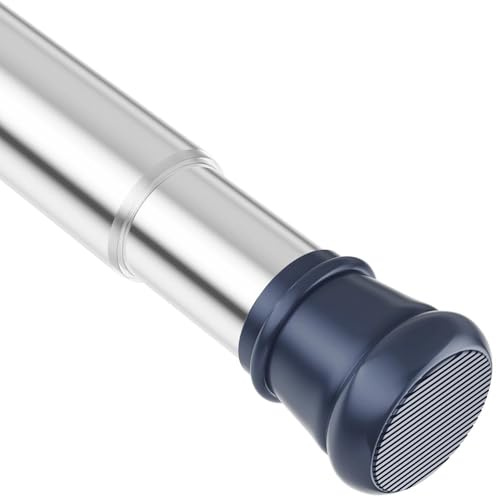 Rod&Trikin spänningsstång för gardiner justerbar gardinstång utan borrning halkfri duschstång utdragbar klädstång för fönster, duschrum, 46-70 cm, silverfärgad