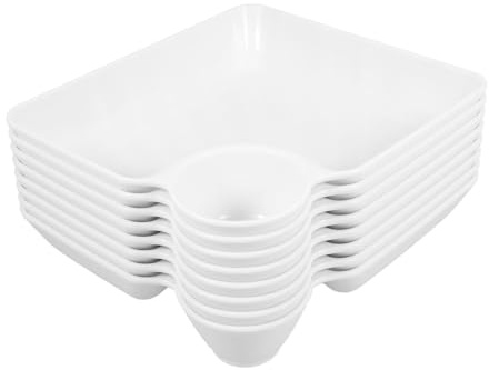 Ciieeo 8 platos de aperitivos con bandeja de inmersión, bandeja cuadrada dividida para fiestas con soporte para salsas, plato de albóndigas que ahorra espacio para reuniones familiares y eventos