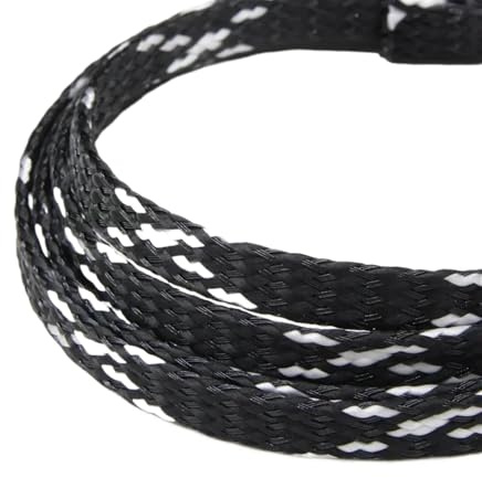 Kabelschlauch 1/5/20/50M Erweiterte Geflechthülle PP-Baumwollgarn 4 8 12mm Weichdrahtwicklung Isolierter Kabelschutz Leitungsbaum Kabelmantel(Black White Black,12mm,1 Meter)