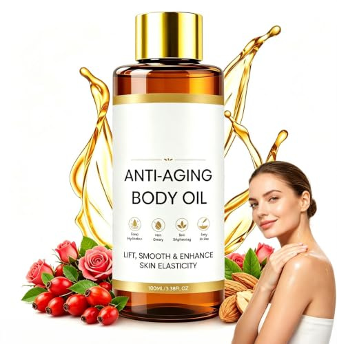 Uppstramande kroppsolja med anti-aging, lätt snabbt absorberande anti-cellulitolja, vegetabilisk massageolja för balans för män och kvinnor, 100 ml