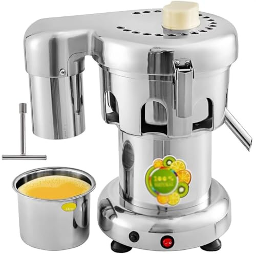 Kommersiell juicepress 370W kraftig juicepress i rostfritt stål med hög renhet, centrifugaljuice, frukt och grönsaker för juicebutiker, restauranger och hotell, stabil drift, enkel att rengöra