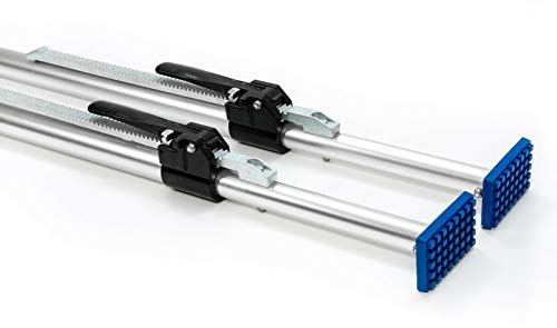 LOADCARE 2 x Aluminium-Klemmbalken für PKW/PKW Alu-Klemmbalken, 1,68-2,05 m Einsatzbereich, Gummifüsse