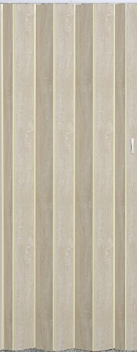 Falttür Schiebetür Tür Sonoma Eiche hell farben mit Riegel/Verriegelung Höhe 202 cm Einbaubreite bis 84 cm Doppelwandprofil Neu TOP-Qualität p325-84