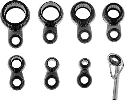 B Baosity 8 Stücke Verschiedene Größen Angelrute Führungen Spitze Ring Eye Repair Kit Angelrute Edelstahl Reparatur Set