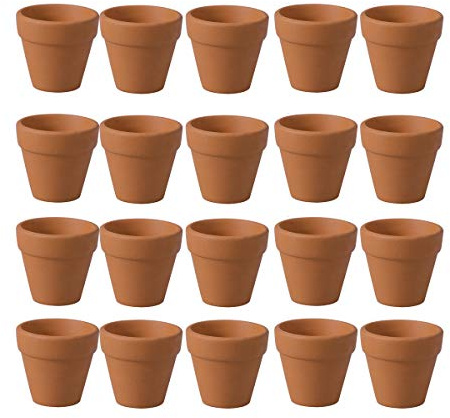 BESTonZON 20PCS Mini Clay Pots, 1.2'' Plant Pots Terracotta, Small Clay Plant Pots Mini Terracotta Flower Pots, Cactus Flower Pots Succulent Nursery Pots, Great for Plants,Crafts,Wedding Favor