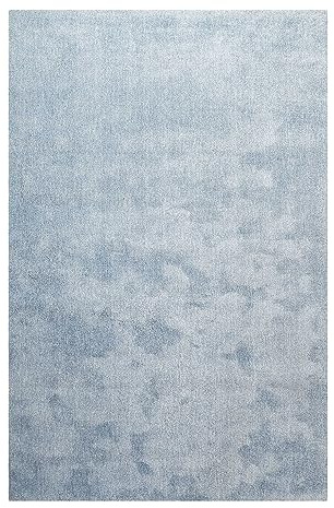 Homie Living Sienna Hochflorteppich, 70 x 140 cm, hellblau meliert | Hochflor Teppich, modern, kuschelige, weich, flauschig für Wohnzimmer, Schlafzimmer und Kinderzimmer