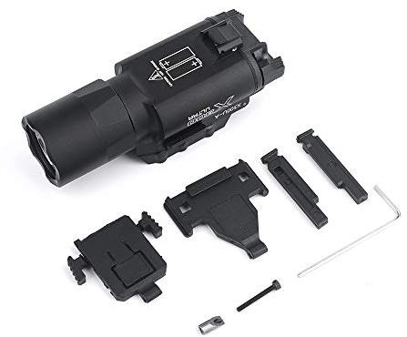 SBGJMY Ultra Light 600 Lumens Tactical Torch Flashlight 2 Mode Constant or Momentary for Pistol Torch Rail and Picatinny Rail (Black)