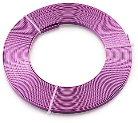 Pandahall 32.8 Feet Flat Aluminum Wire 18 Gauge Metal Artistic Wire 5mm Wide for Sculpting Armature Metal Wrap Crafts Jewelry Making (MediumOrchid)