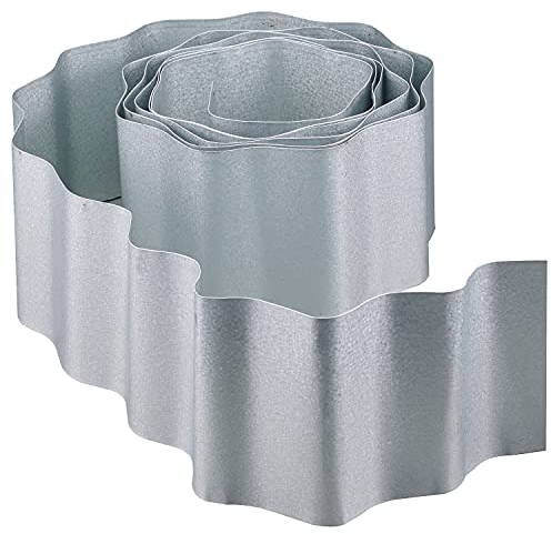 Bordure de Gazon en métal Workinghouse pour Massif, Jardin - Barrière optimale Contre Les Racines - Bordure de Gazon Flexible, de Massif, de Potager, de Jardin, de Tonte - (5 m x 15 cm) (1 Unité)