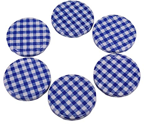 Nutley's 63mm Blue Gingham Lids (25)