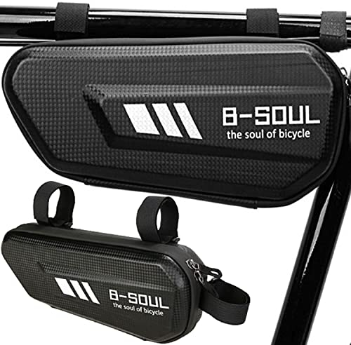 Retoo Fahrradtasche Rahmen, Fahrrad Rennrad Rahmentasche, Schwarz Rahmentasche aus Eva Material mit Klett-Befestigung für MTB und E-Bike, 27 x 12,5 x 7 cm, Wasserdicht, Werkzeugtasche, Rohrtasche