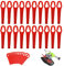 100 Stück Rasentrimmer Ersatzmesser Aldi,Rasentrimmer Messer, Rasentrimmer Messer Kunststoff,Ersatzmesser Rasentrimmer,für Einhell Rasentrimmer Zubehör FRT18A FRT18A1 Kunst 46155 FRT20A1 Akku(Rot)