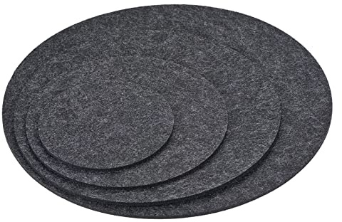M METERXITY 8 Paquet Jardinière sous-Verres Ensemble Feutre Rond Pot Fleurs Gouttes Coussin Tapis Appliquer à Extérieur/Jardin (4 6 8 10, Gris)