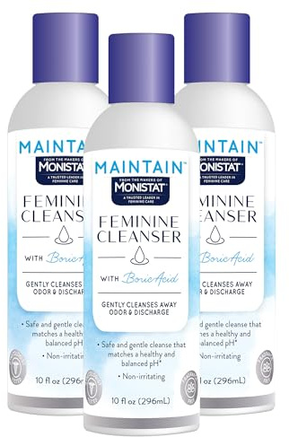Monistat Boric Acid Feminine Wash, Fragrance-Free Intimate Wash for Women with Gentle pH-Balanced Formula, 10 Fl Oz, Pack of 3
