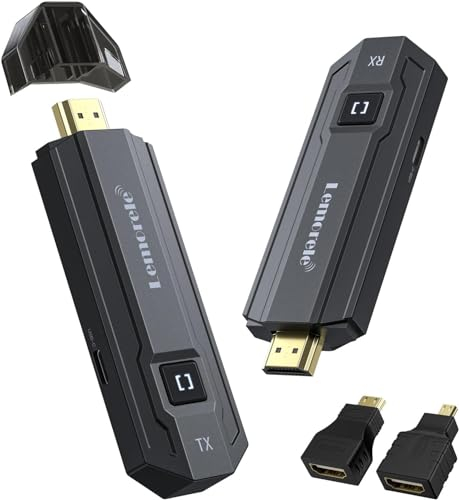 HDMI Wireless, Lemorele 165ft/50M Wireless Transmitter and Receiver HDMI 1080P Plug and Play 5G Streaming Multimedia Video/Audio/File from Laptop, PC, Camera, Blu-ray, PS5 to HDTV/Projector