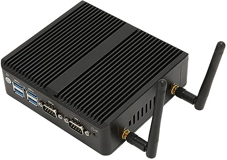 Haofy Mini Computadora, 100-240V CPU sin Ventilador J4125 Equipo Industrial Compacto PC Industrial para 7 10 (CPUJ4125+DDR4 8G+SSD 128G Enchufe de la UE)