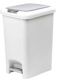 Casa & Casa Fairmont - Pattumiera a pedale con doppia apertura, 15 litri, colore: Bianco e Grigio