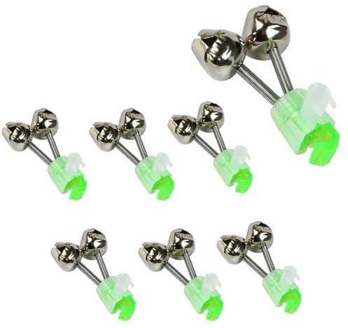 KLOPINXINGH Fishing Bite Alarm Bell -6-Pack Green Light Bar Indicator with Dual Alarm System and Clip
