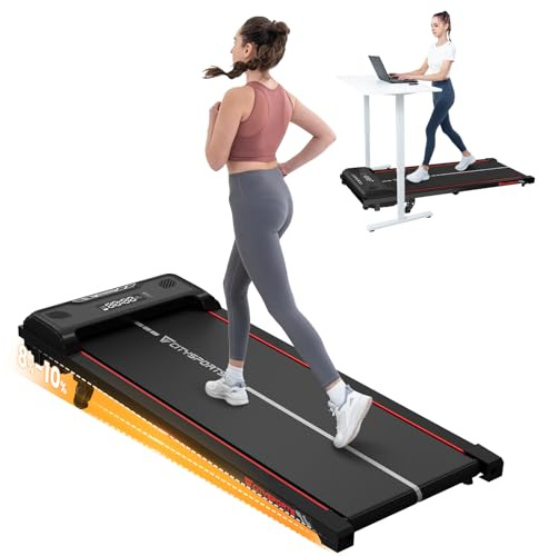 CITYSPORTS Laufband mit Steigung 10%, Walking Pad 1-6 km/h, 110 kg | Elektrisches Walking Pad für Zuhause und Büro, 440W leiser Motor, LED-Anzeige, Bluetooth, Stoßdämpfung