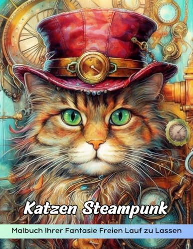 Katzen Steampunk Malbuch: Malvorlagen Steampunk-Katzen, Skurrile Designs Für Kreative Künstler