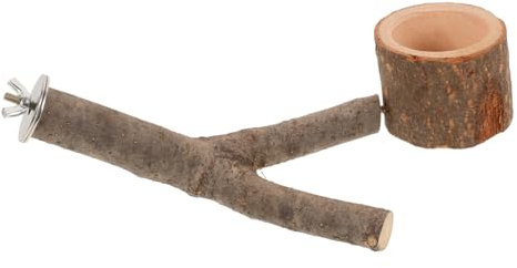 VILLFUL Kombination Papagei Barsch Stand Lebensmittel Schüssel Natürliche Holz Vogel Spielzeug Robust