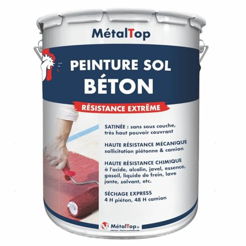 Metaltop Peinture Sol Beton - Vert mousse - RAL 6005-1 L Protection et décoration pour sols en béton ou ciment