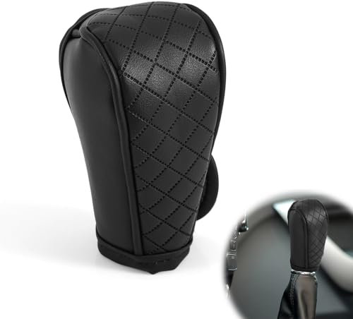 BOXOB Funda Cuero Palanca de Cambios, Antideslizante Duradera Funda para Pomo Palanca Cambios Resistente Al Agua y Al Polvo Accesorio Decorativo para Coches Camiones y SUV