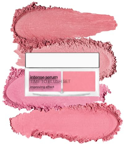 NÉO MAKE UP Blush in Polvere Libera - Trucchi Contouring Viso - Fard Make Up - Time to Blush - 4 Tonalità Modulabili - 01 Rosa