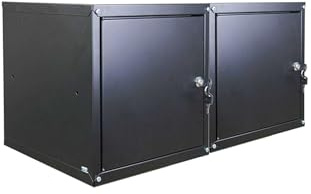 PROREGAL Mega Deal 2X Casier métallique verouillable Cubic | HxLxP 35x35x35cm | Noir | Armoire à casier Cube, Consigne Polyvalente, vestiaire, Placard en métal